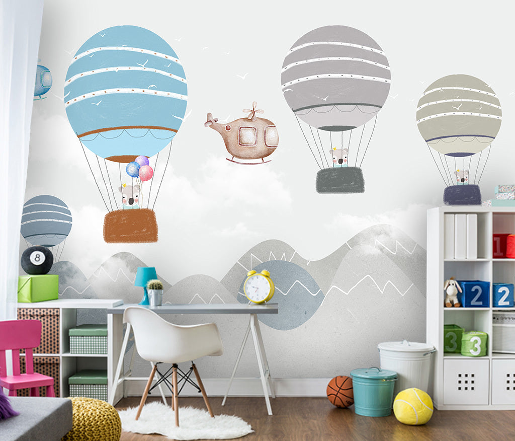 3D Blue Balloon WC059 Wall Murals
