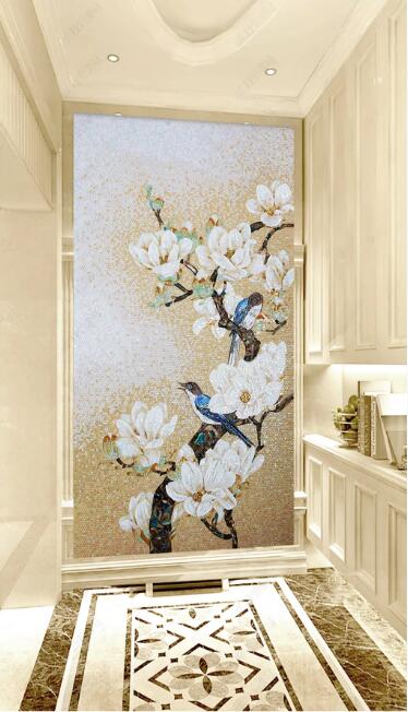 3D Bird Flowers WC283 Wall Murals