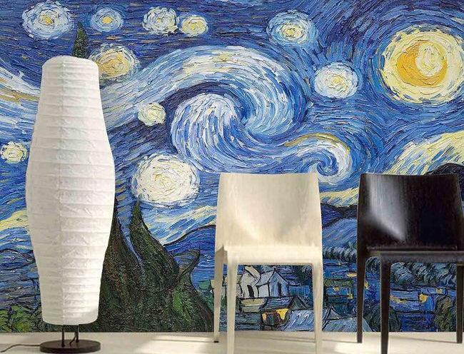 3D Blue Painted WG165 Wall Murals