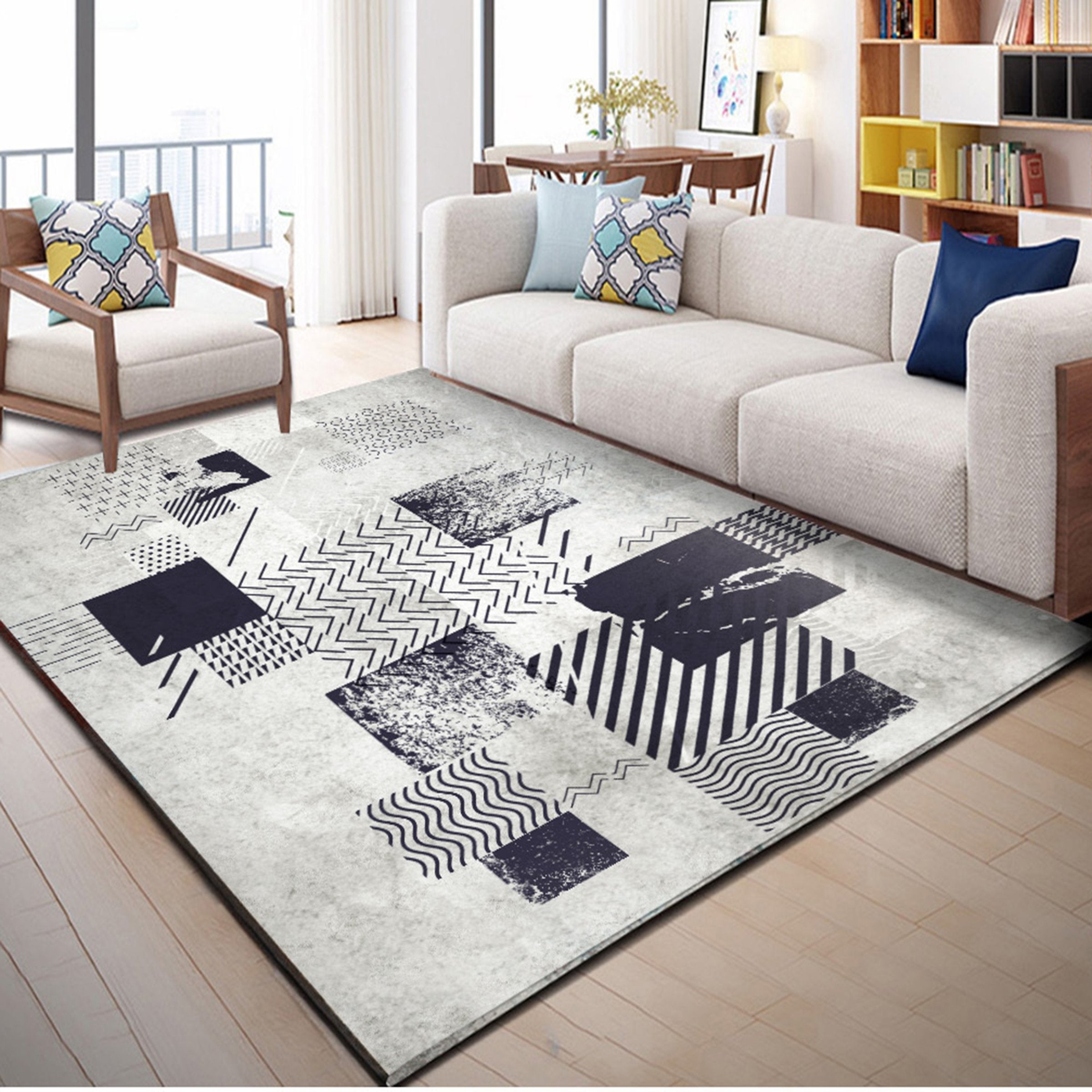 3D Black Lines WG233 Non Slip Rug Mat Mat AJ Creativity Home