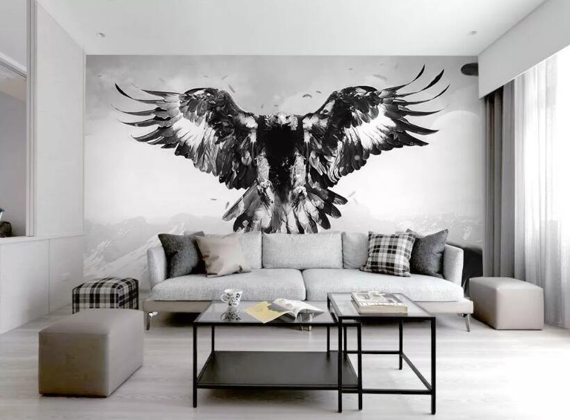 3D Black Bird WG57 Wall Murals Wallpaper AJ Wallpaper 2
