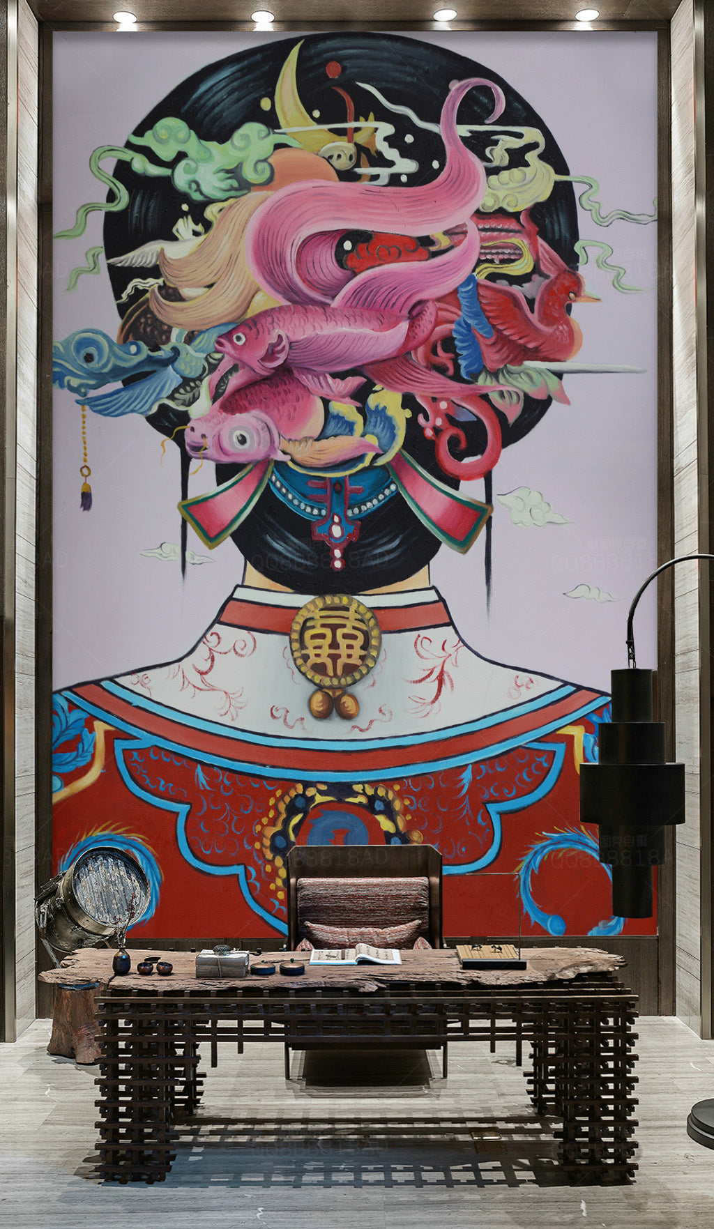 3D Court Hairstyle WG085 Wall Murals