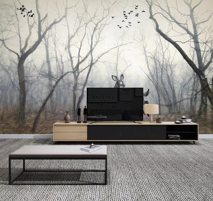 3D Fawn Branch WG15 Wall Murals Wallpaper AJ Wallpaper 2