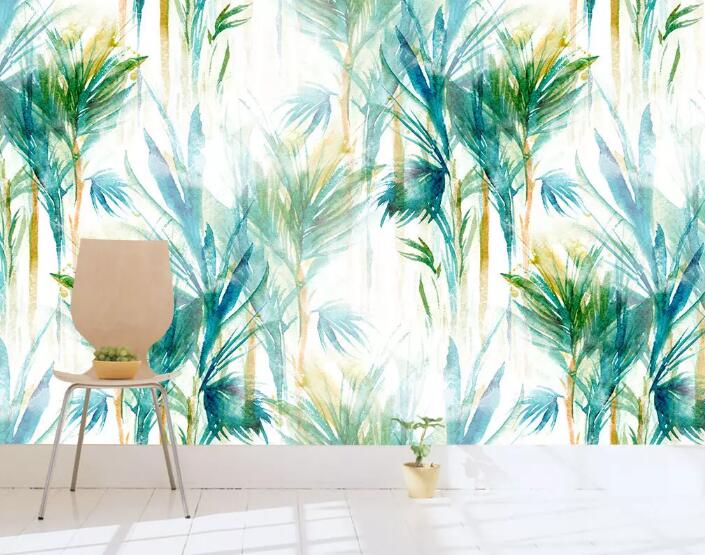 3D Painted Leaves 598 Wall Murals Wallpaper AJ Wallpaper 2