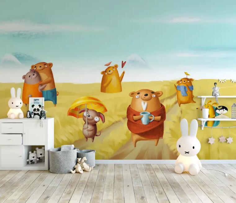 3D Animal Township WG32 Wall Murals Wallpaper AJ Wallpaper 2