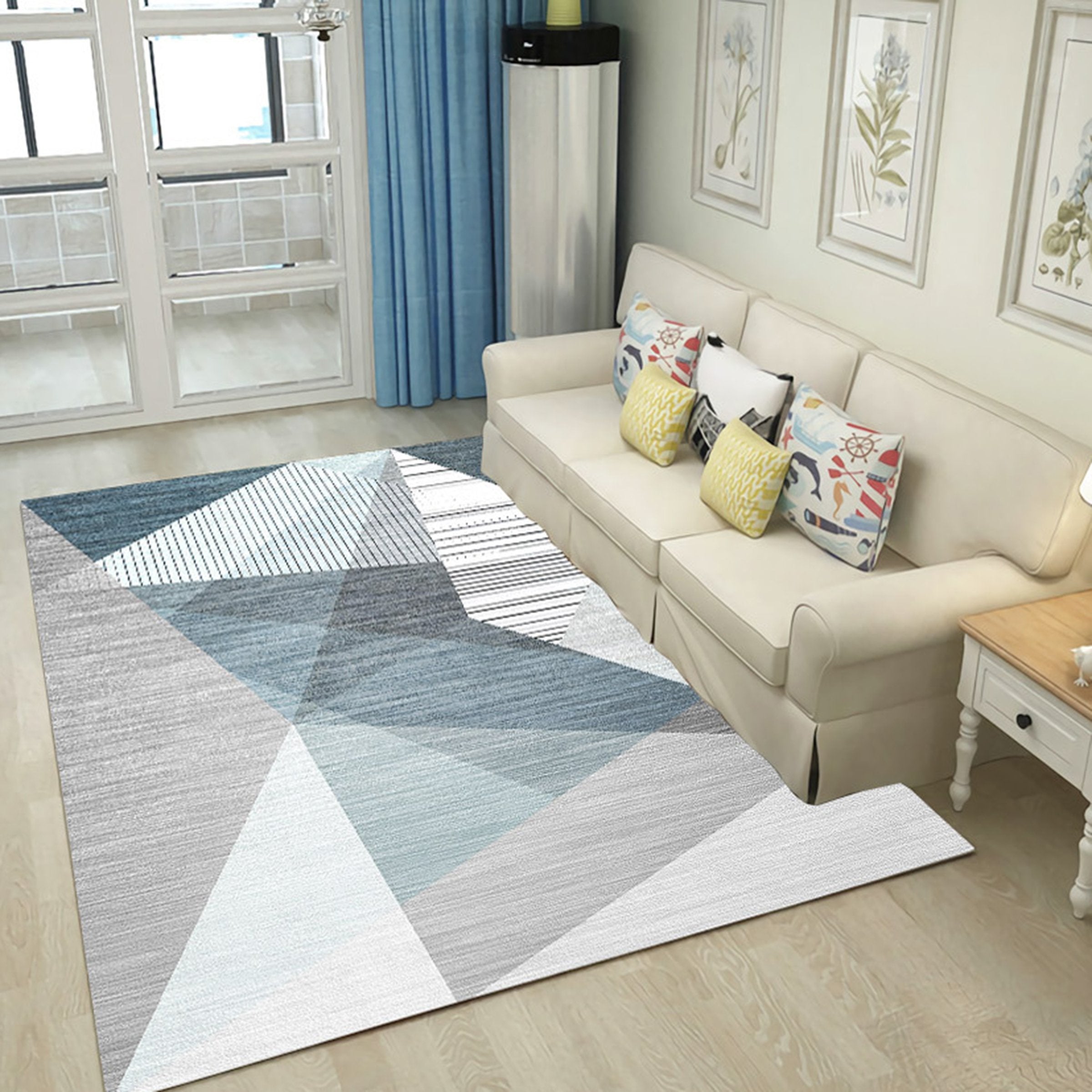 3D Color Geometry WG205 Non Slip Rug Mat Mat AJ Creativity Home