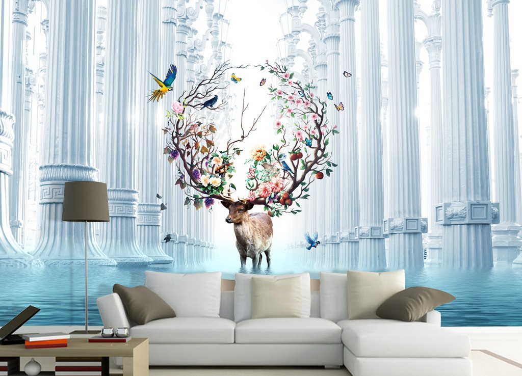3D Elk Palace 426 Wall Murals Wallpaper AJ Wallpaper 2