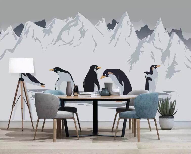 3D Arctic Penguin WG99 Wall Murals Wallpaper AJ Wallpaper 2