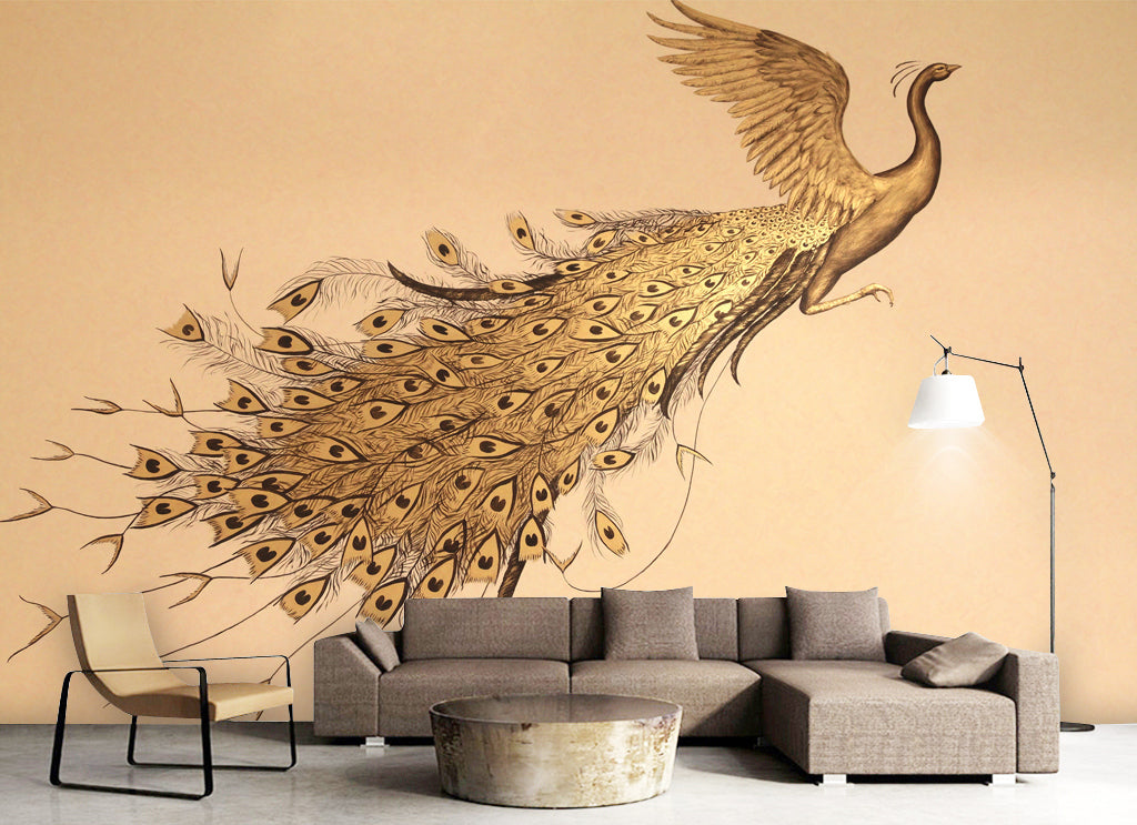 3D Peacock Flying WG309 Wall Murals