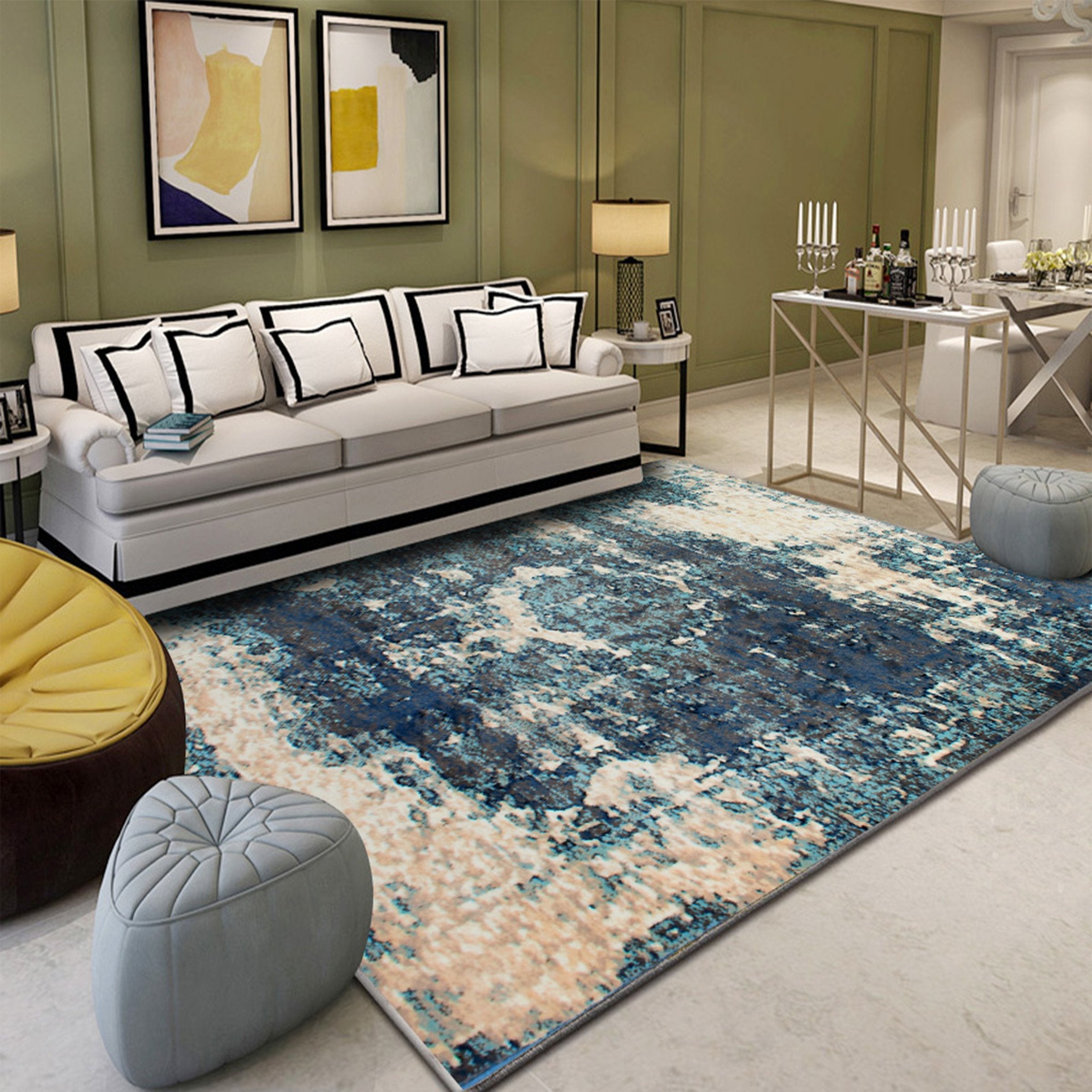 3D Dark Green Inkjet WG146 Non Slip Rug Mat Mat AJ Creativity Home