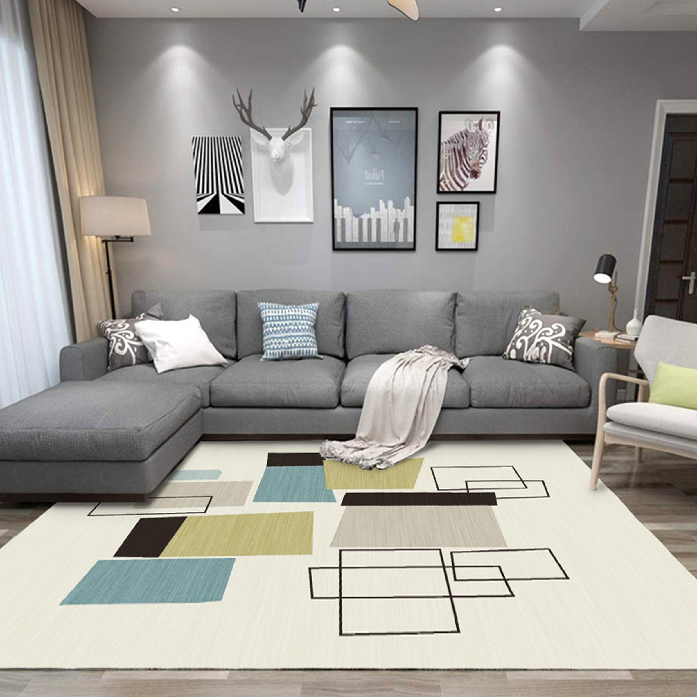 3D Modern Geometric Pattern WG411 Non Slip Rug Mat Mat AJ Creativity Home