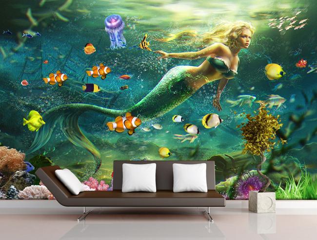 3D Mermaid 606 Wall Murals Wallpaper AJ Wallpaper 2 