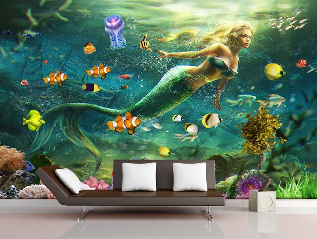 3D Mermaid 606 Wall Murals Wallpaper AJ Wallpaper 2