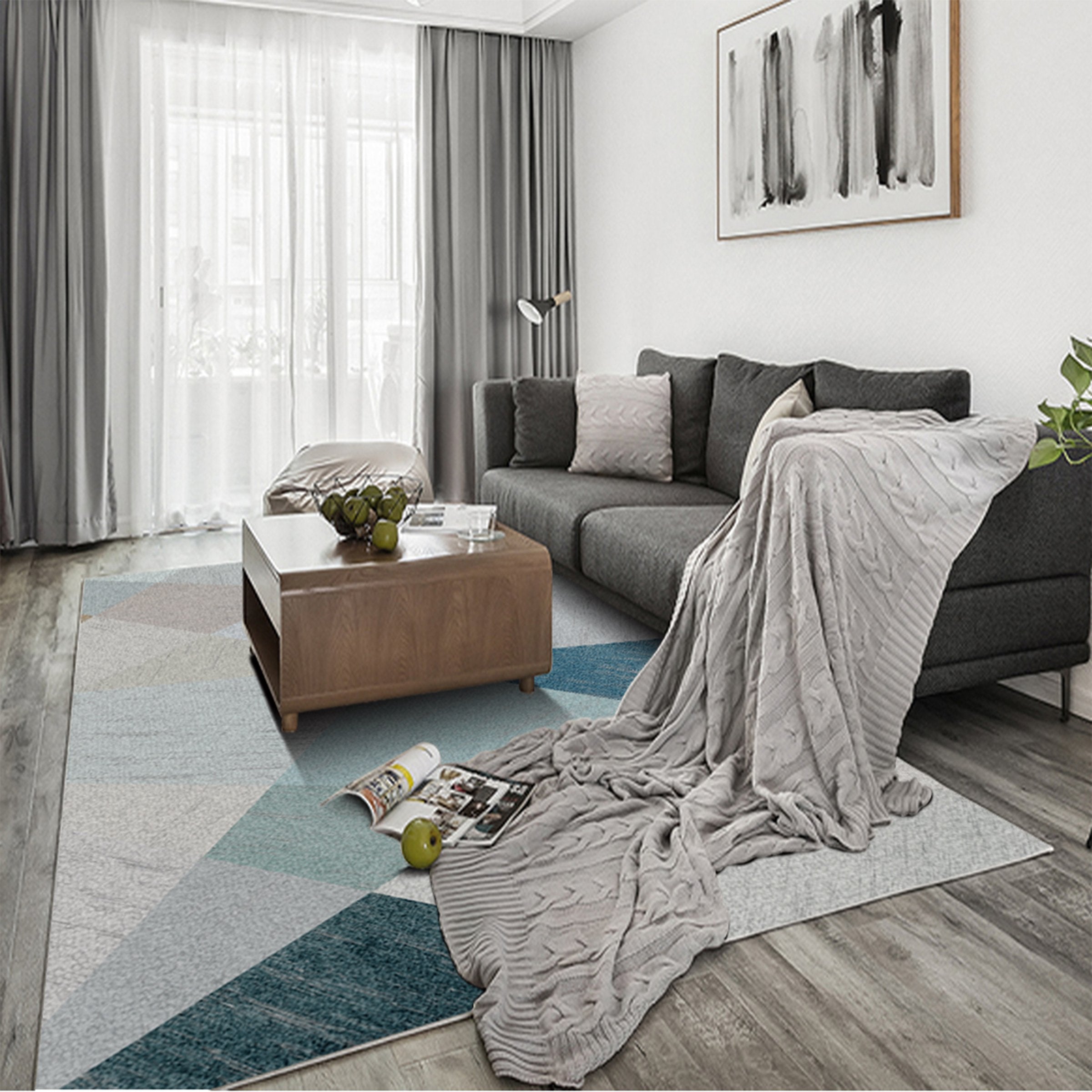 3D Color Geometry WG082 Non Slip Rug Mat Mat AJ Creativity Home