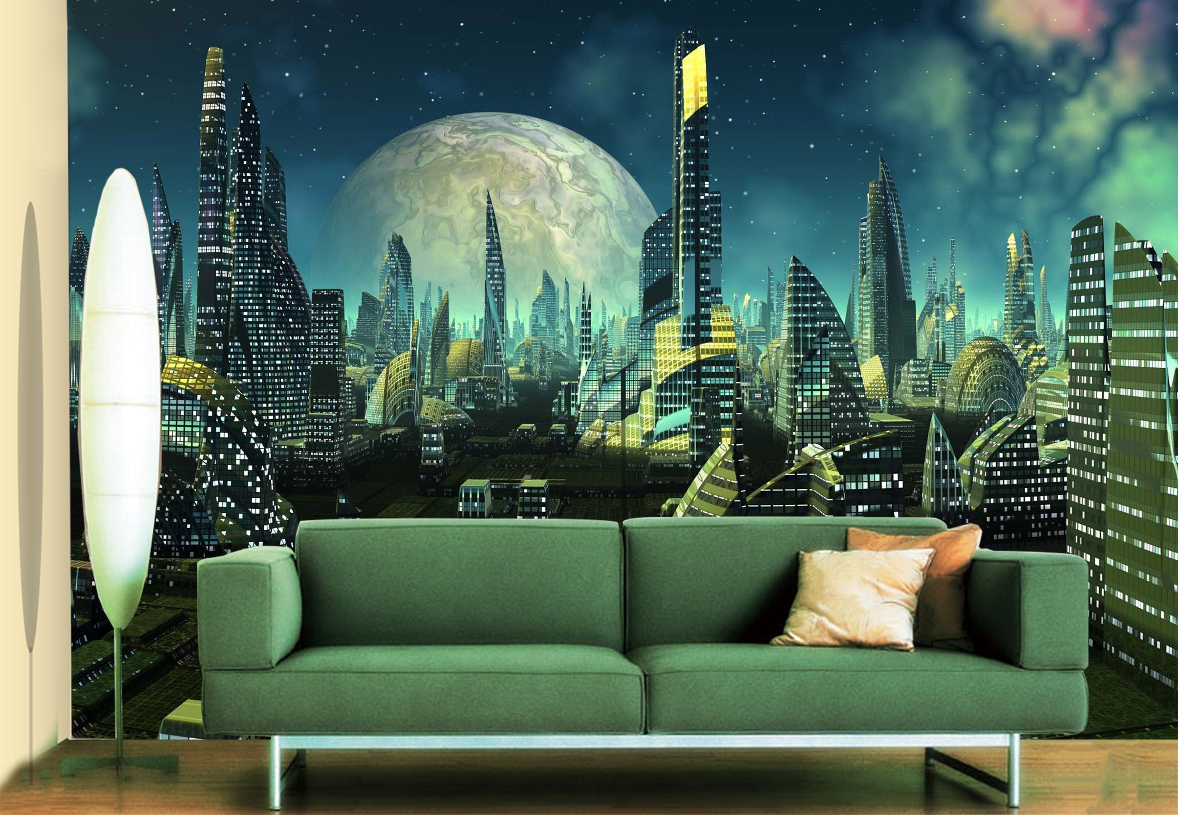 3D Moon Building 767 Wallpaper AJ Wallpaper