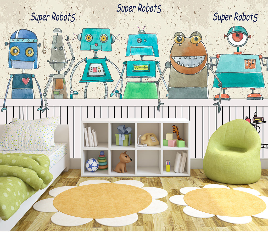 3D Color Robot WC073 Wall Murals