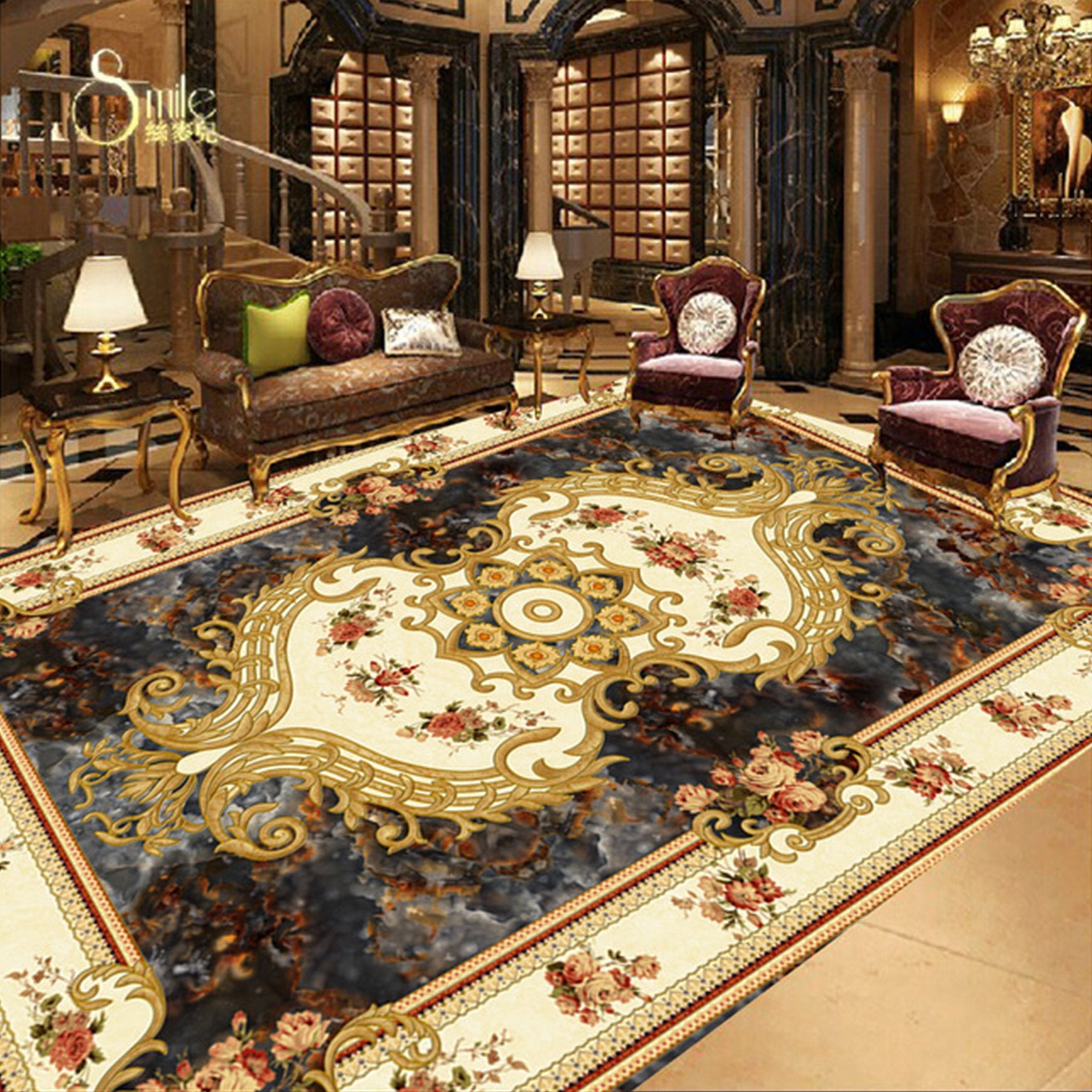 3D Religious Pattern WG006 Floor Mural Wallpaper AJ Wallpaper 2