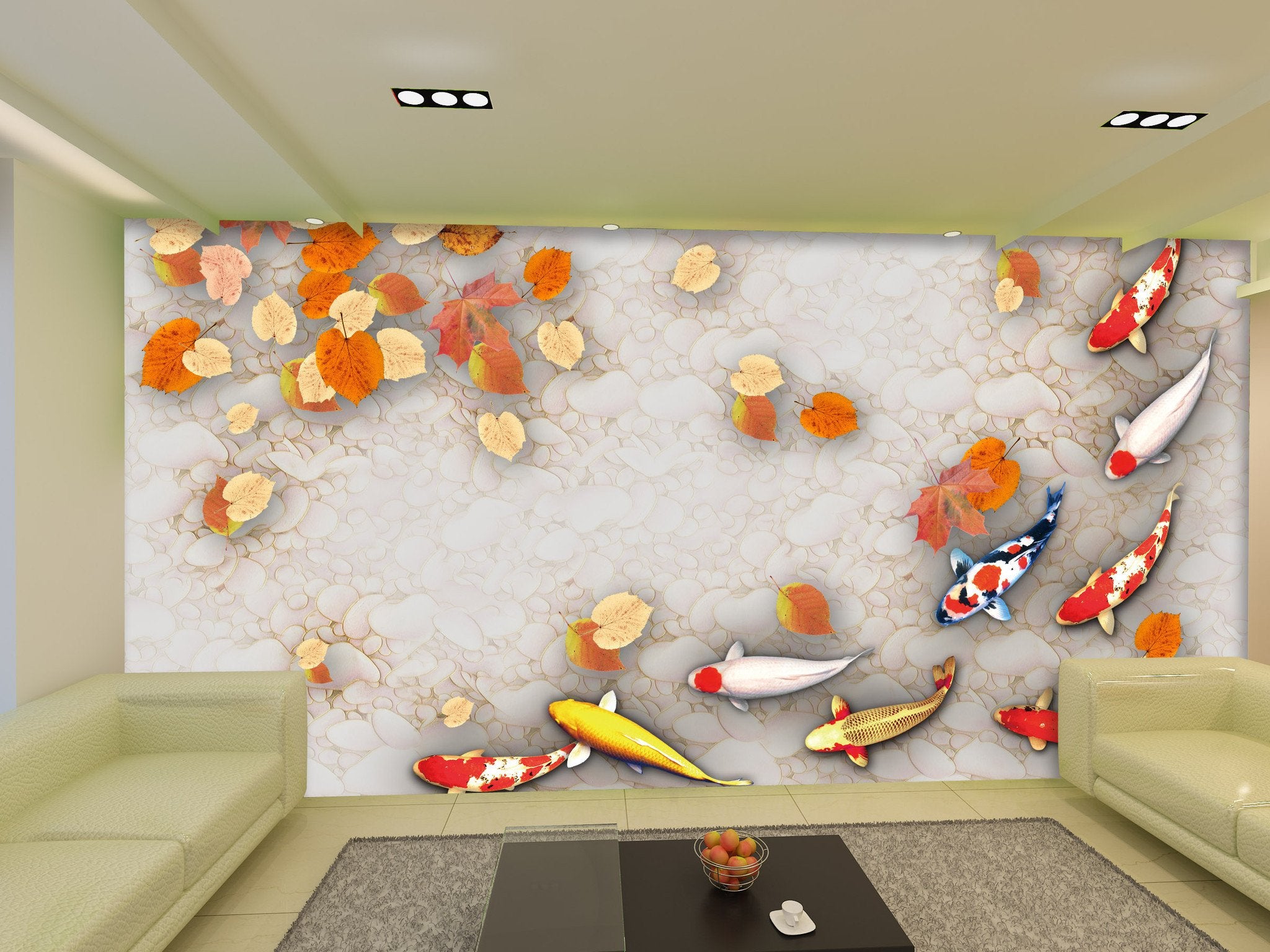 Leaf and Fish Wallpaper AJ Wallpaper 2