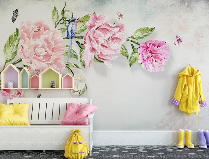 3D Pink Flowers 560 Wall Murals Wallpaper AJ Wallpaper 2