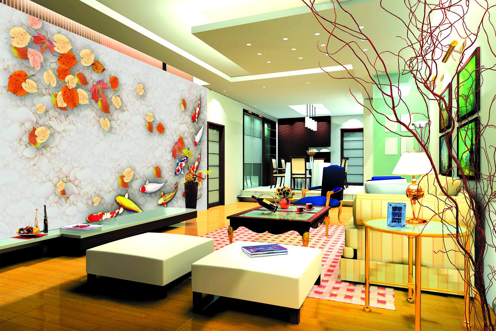 Leaf and Fish Wallpaper AJ Wallpaper 2