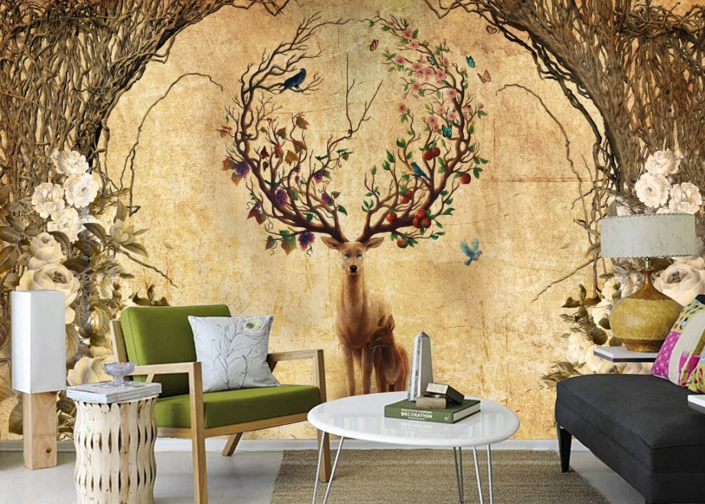 3D Elk 418 Wall Murals Wallpaper AJ Wallpaper 2