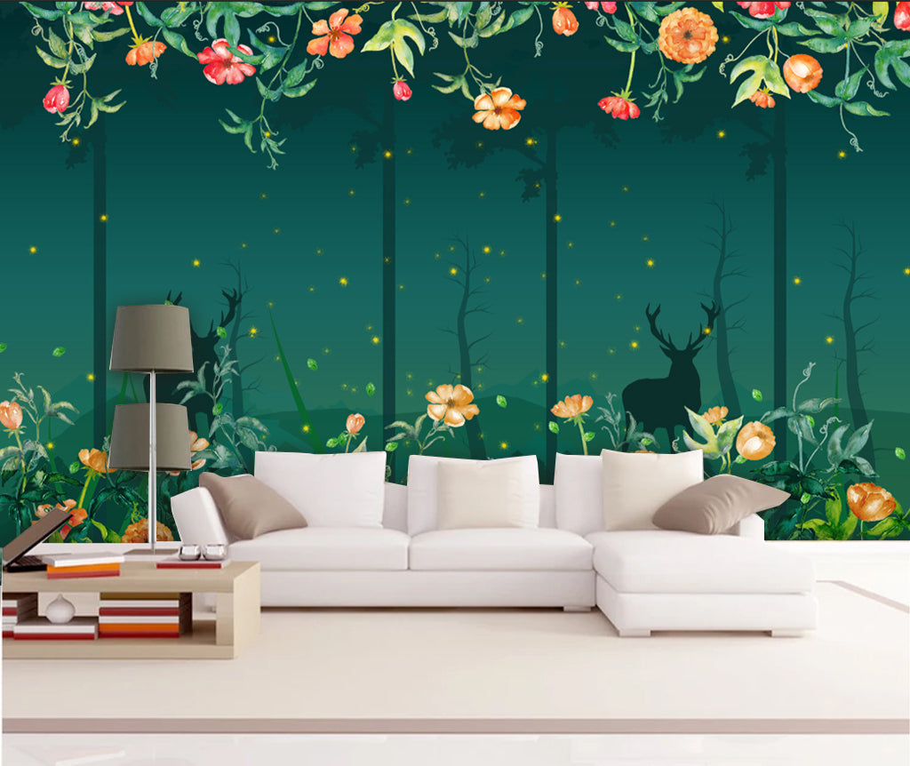 3D Night Garden WC067 Wall Murals