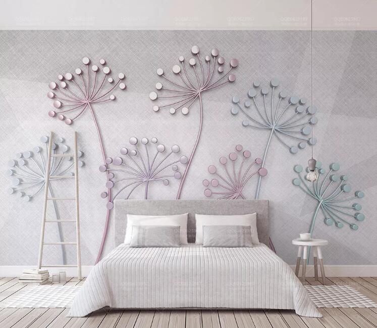 3D Diamond Dandelion WC177 Wall Murals