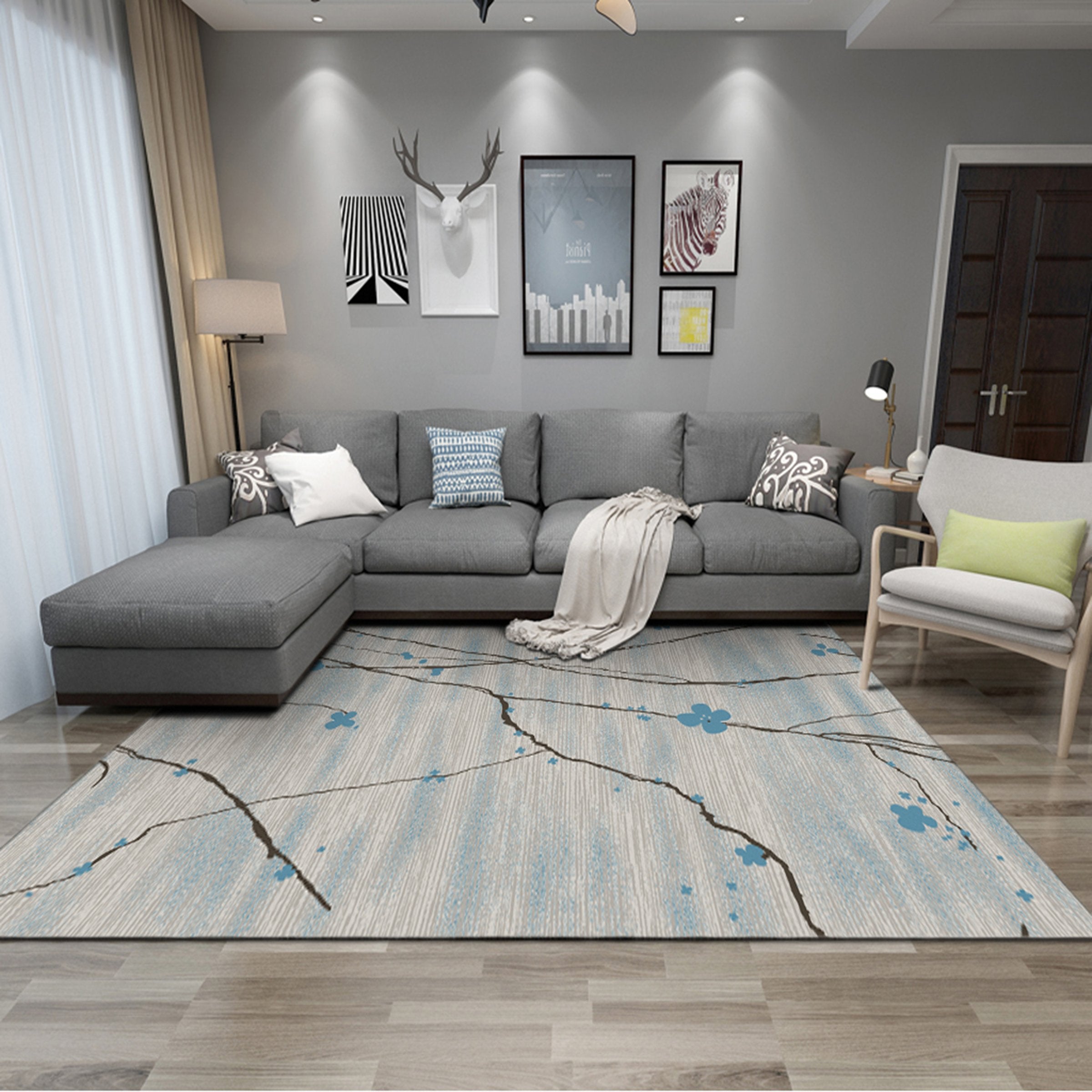 3D Branch Flower WG075 Non Slip Rug Mat Mat AJ Creativity Home