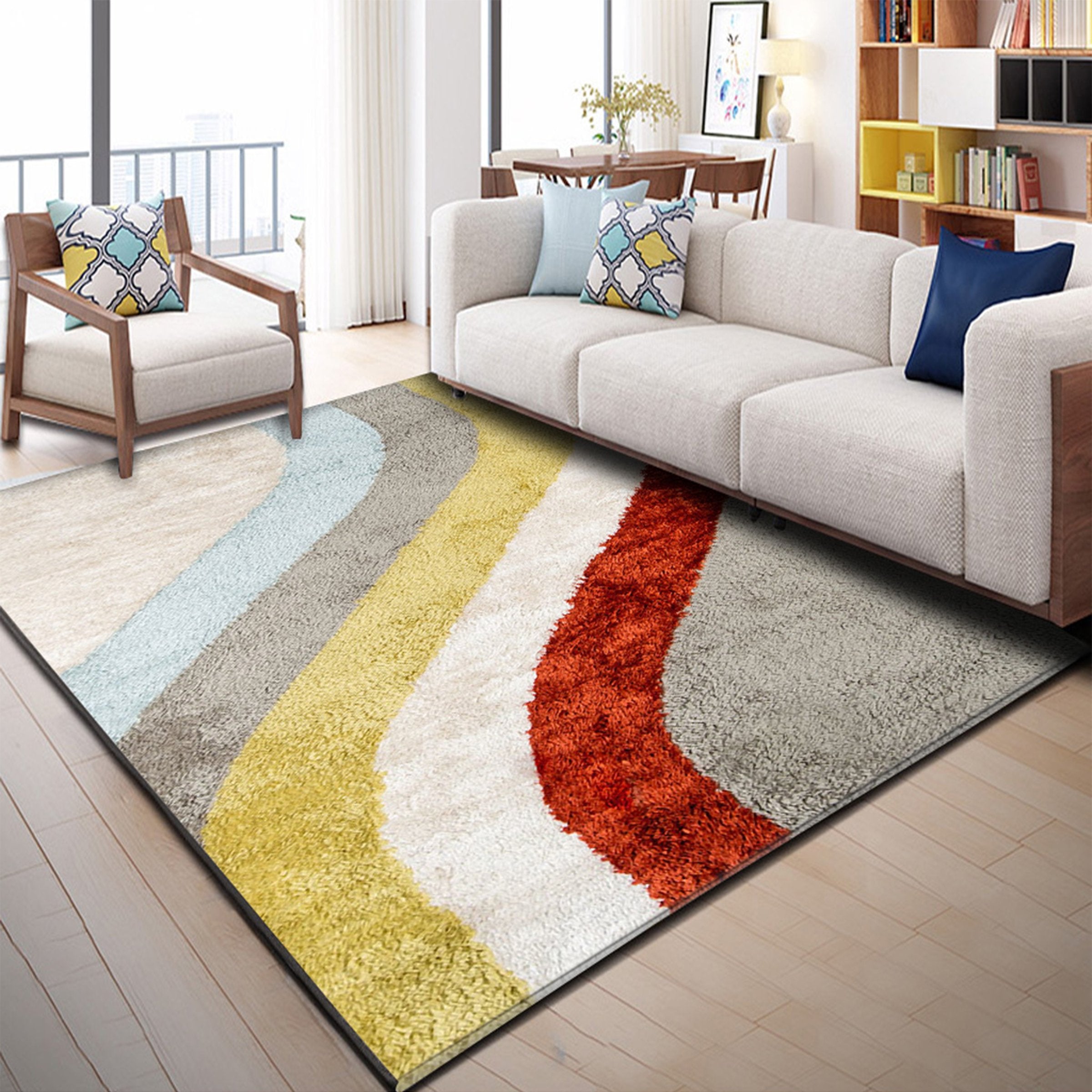 3D Color Stripe WG164 Non Slip Rug Mat Mat AJ Creativity Home