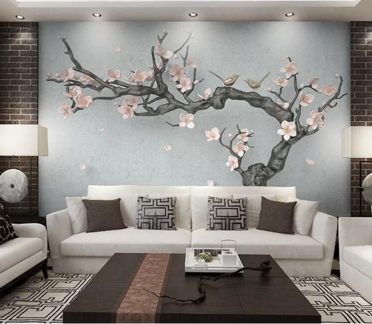 3D Pink Plum WC232 Wall Murals