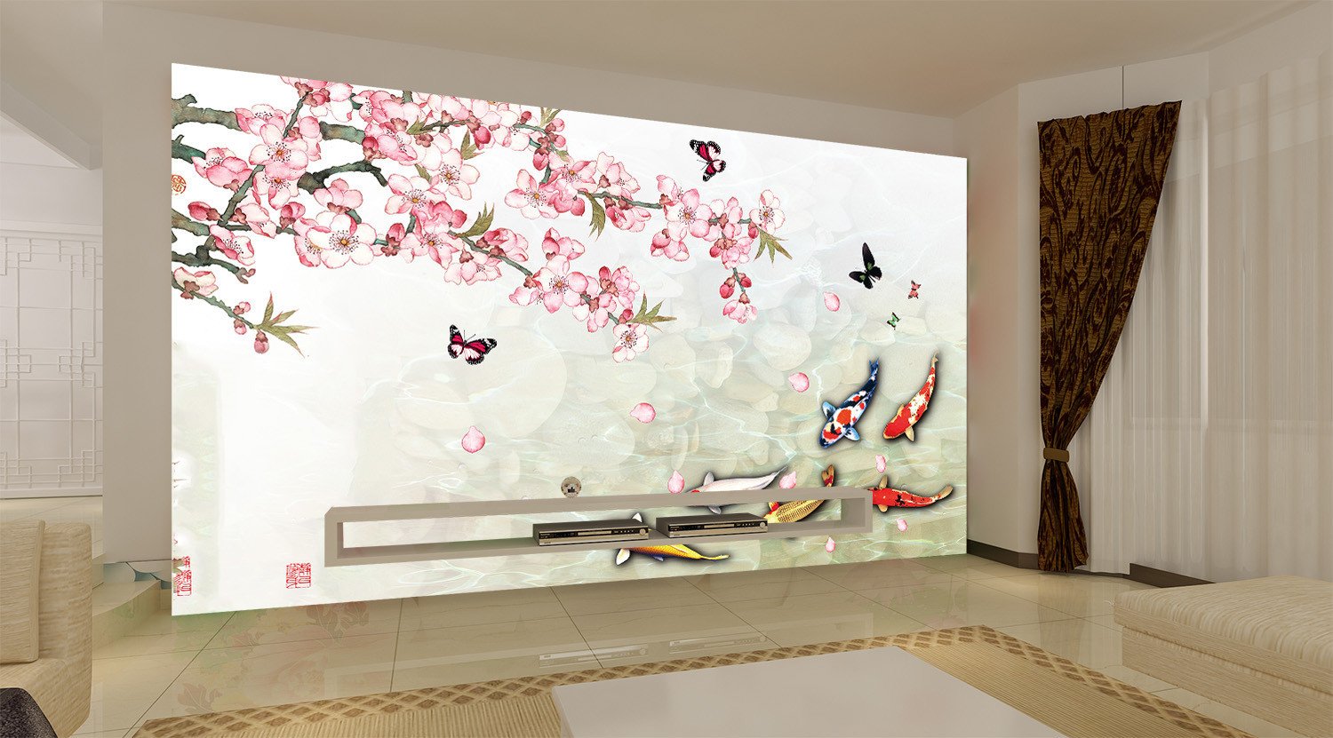 Fish And Plum Wallpaper AJ Wallpaper 2