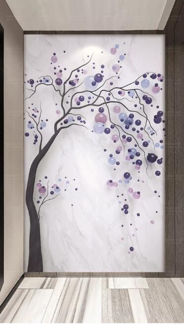 3D Purple Tree WC274 Wall Murals
