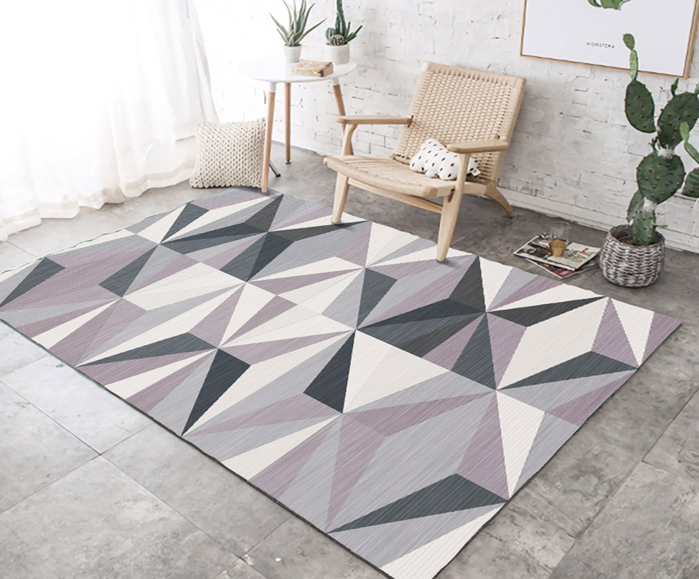 3D Colored Geometric Pattern WG319 Non Slip Rug Mat Mat AJ Creativity Home