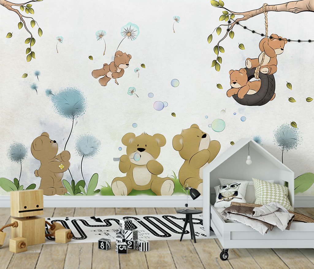 3D Cute Bear 526 Wall Murals Wallpaper AJ Wallpaper 2