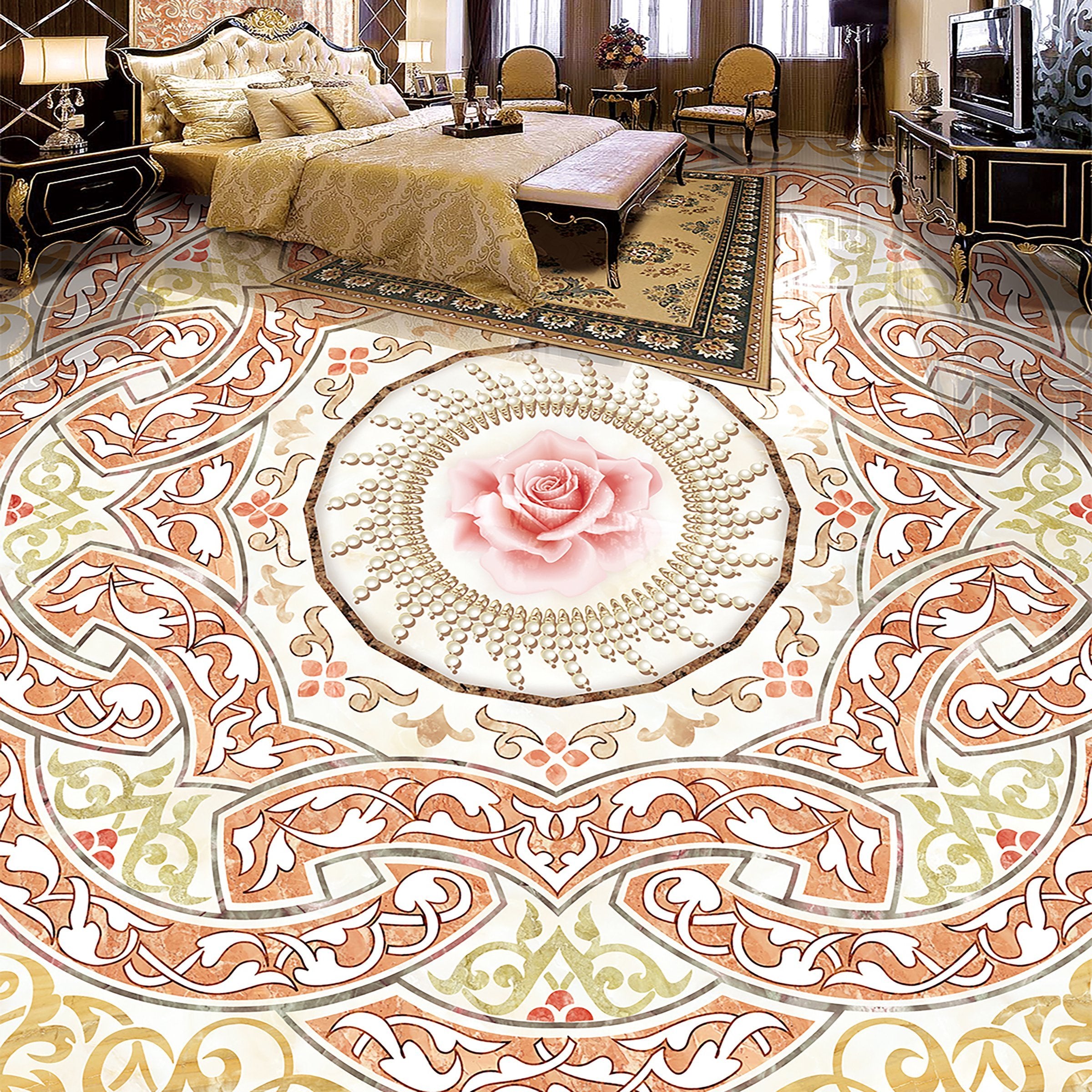 3D Religious Pattern WG181 Floor Mural Wallpaper AJ Wallpaper 2