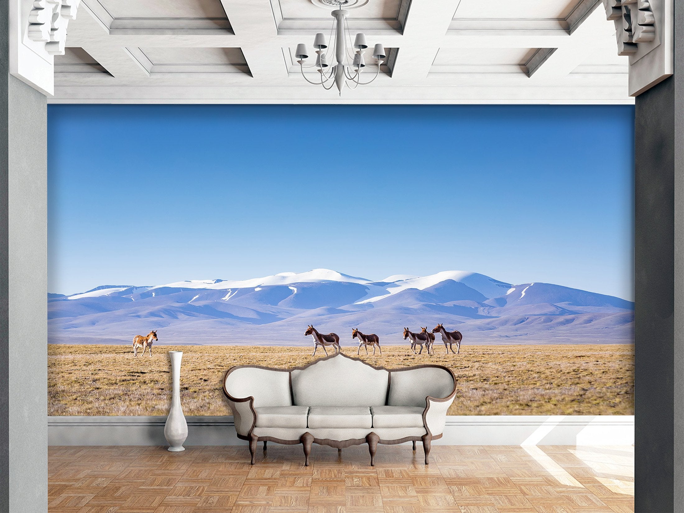 3D Dry Grass Horse 069 Wallpaper AJ Wallpaper