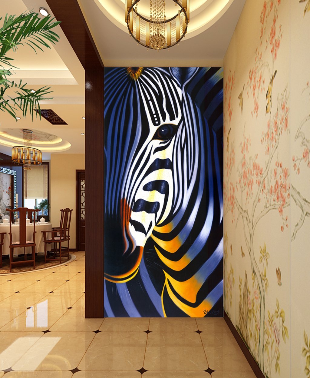 3D Painted Zebra 543 Wall Murals Wallpaper AJ Wallpaper 2