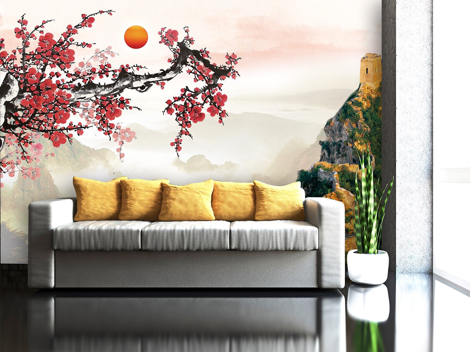 Mountain And Plum Wallpaper AJ Wallpaper 2