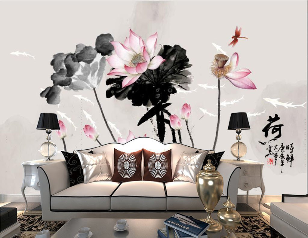 3D Lotus Leaf 577 Wall Murals Wallpaper AJ Wallpaper 2