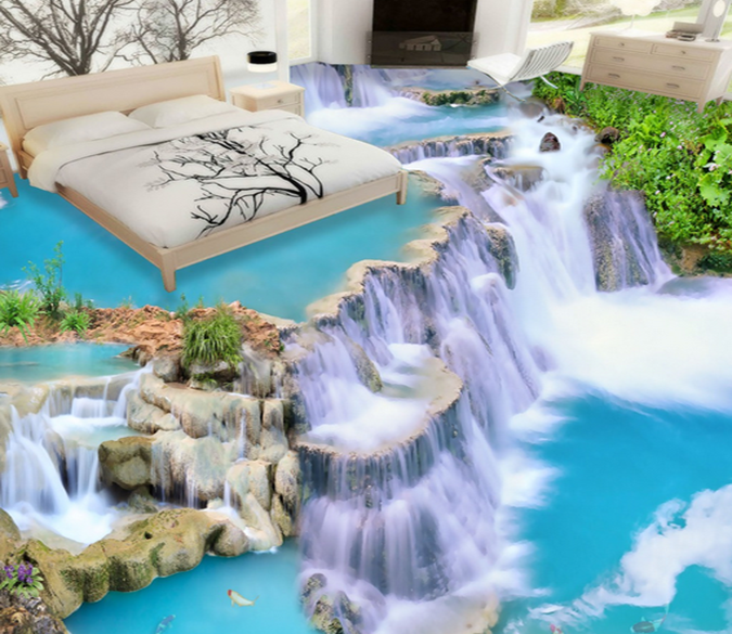 3D Cliff 067 Floor Mural Wallpaper AJ Wallpaper 2