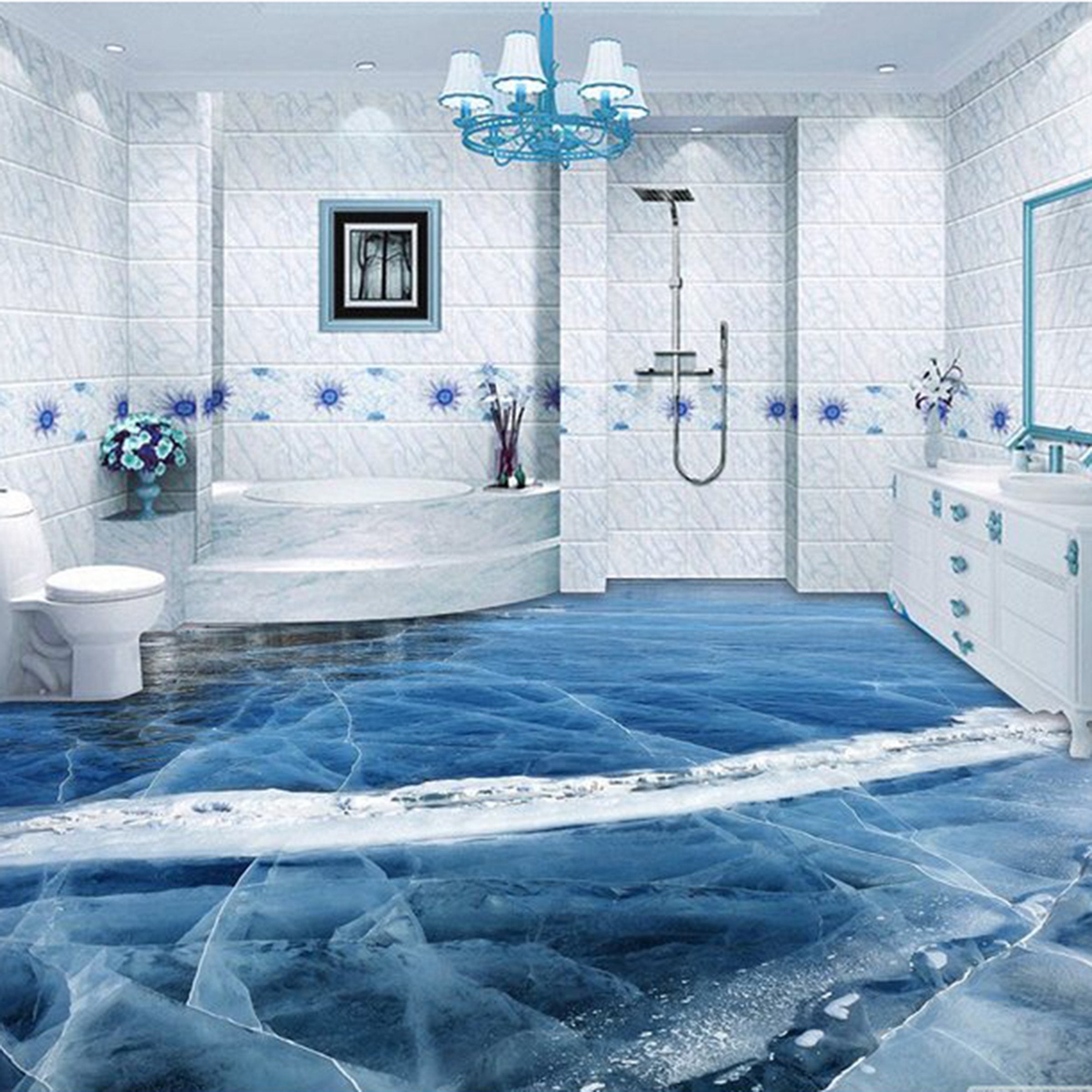 3D Seawater WG016 Floor Mural Wallpaper AJ Wallpaper 2