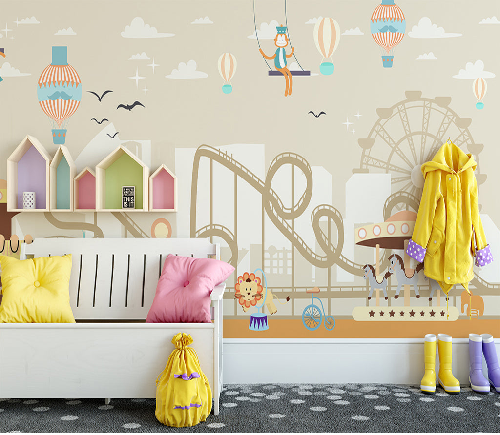 3D Carousel Bear WG433 Wall Murals
