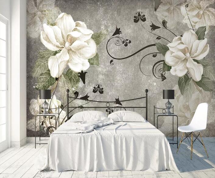3D White Petals WG06 Wall Murals Wallpaper AJ Wallpaper 2