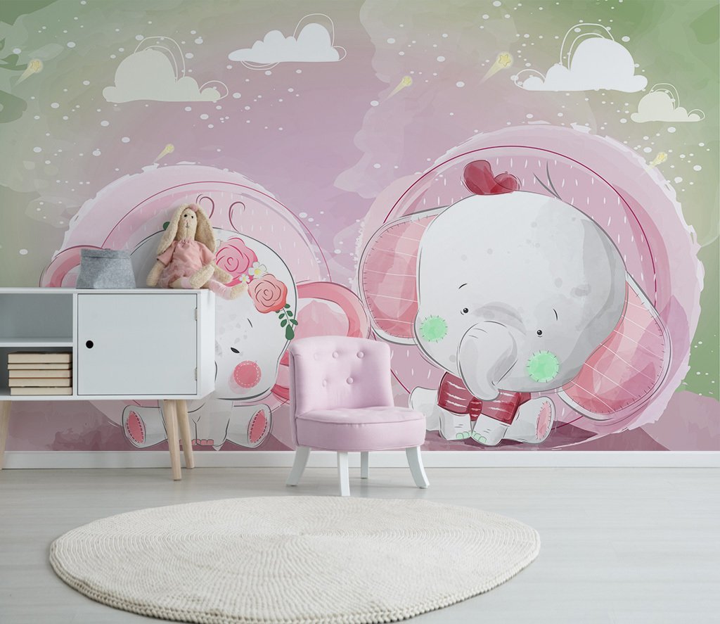3D Pink Elephant 851 Wall Murals Wallpaper AJ Wallpaper 2