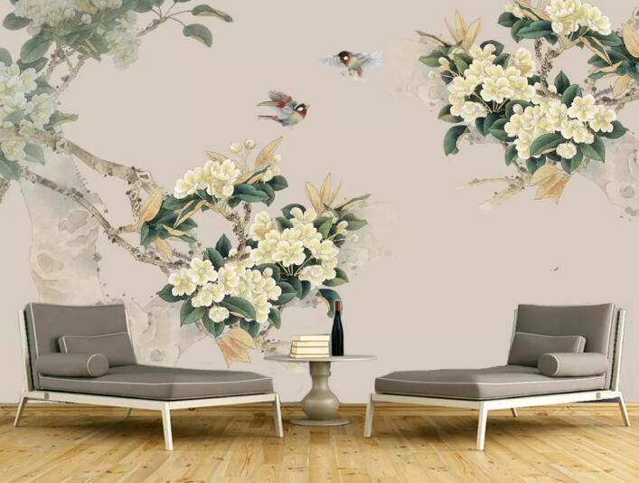 3D Birds And Flowers 535 Wall Murals Wallpaper AJ Wallpaper 2