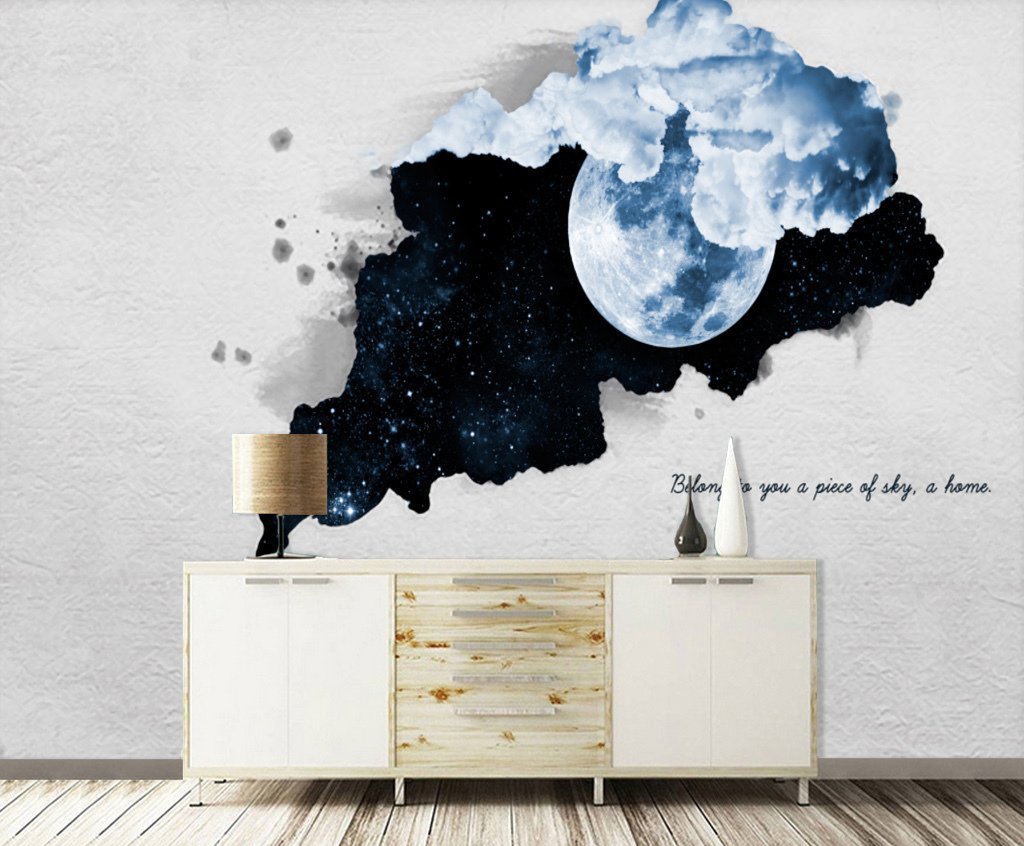 3D Moon 323 Wall Murals Wallpaper AJ Wallpaper 2