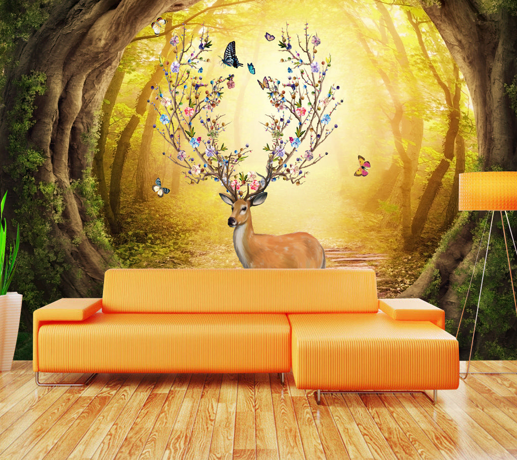 3D Butterfly Antle WG134 Wall Murals