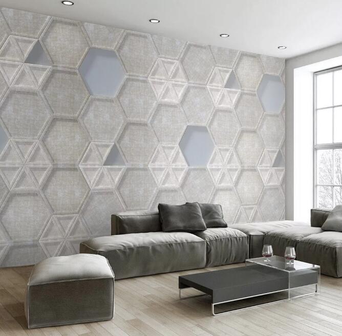 3D White Geometry 078 Wall Murals Wallpaper AJ Wallpaper 2