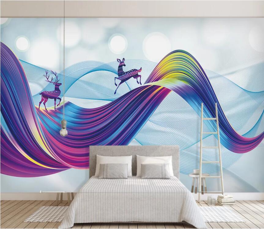 3D Purple Sika Deer WC2708 Wall Murals
