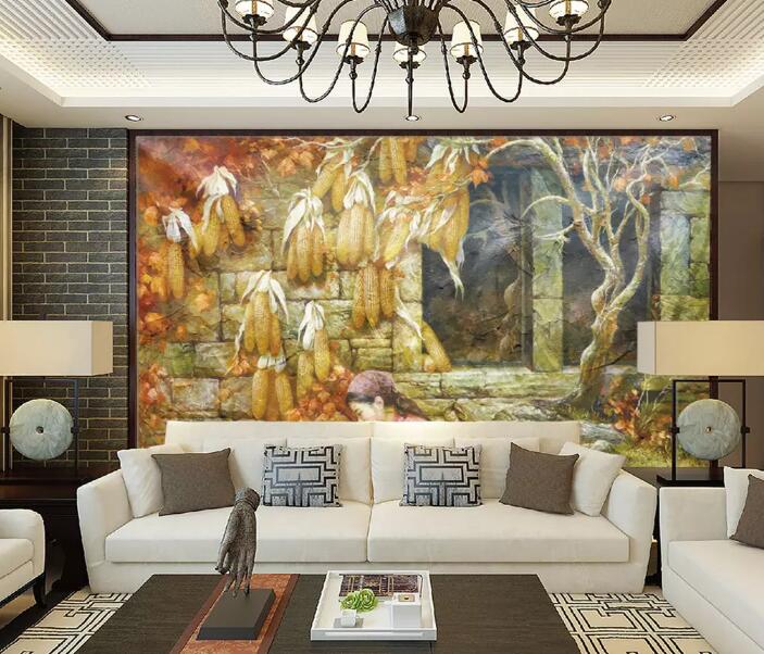 3D Castle Leaves WG69 Wall Murals Wallpaper AJ Wallpaper 2